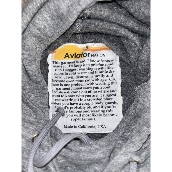 Aviator Nation Gray Hoodie with Rainbow Accents - Picture 4 of 12